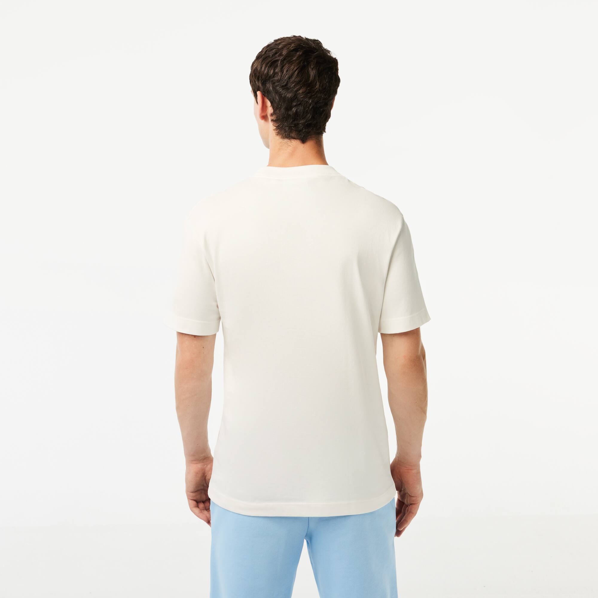 T-Shirt mit Kontraststreifen, in Frankreich hergestellt T-Shirts - Weiss - Lacoste - Herren