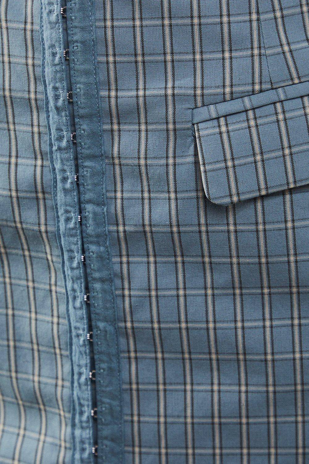 Warehouse Robe Midi Bandeau Ajustée à Carreaux avec Agrafes