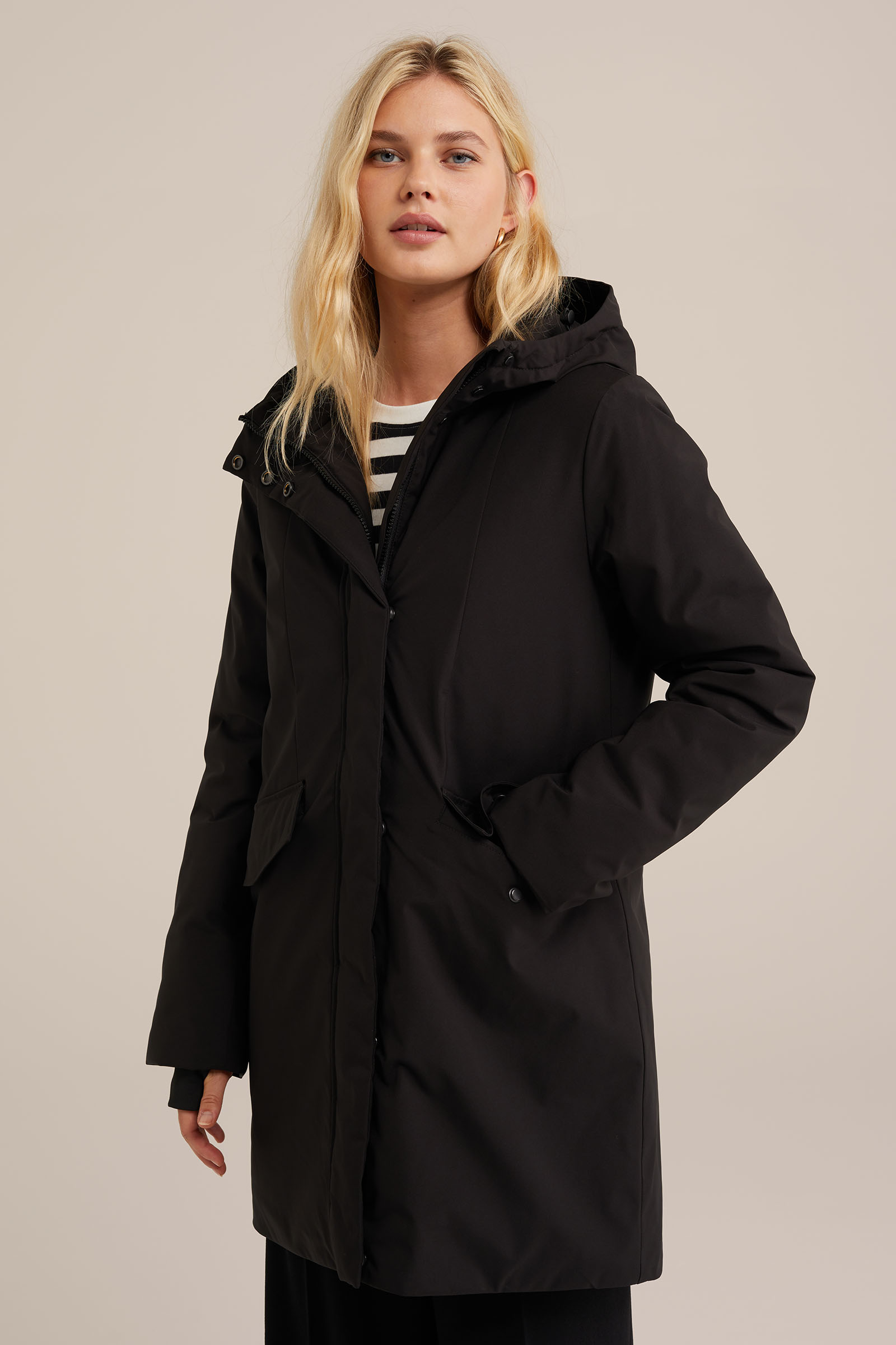 gewatteerde parka WE Fashion Zwart