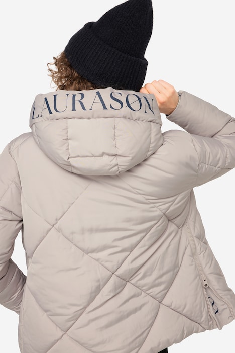 Steppjacke, Laurasøn-Kapuze, verdeckter Zipper, lange Seitenzipper