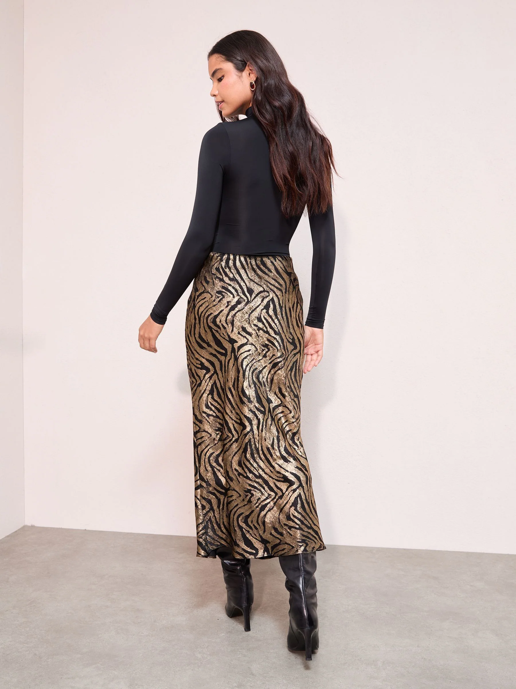 Gold Zebra - Friends Like These Metallic Slip Skirt
