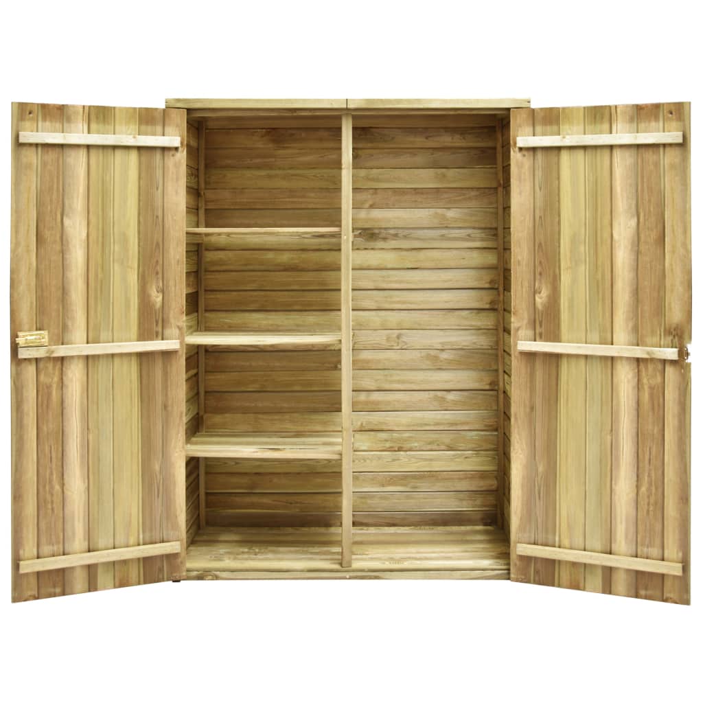 Casinha de ferramentas de jardim vidaXL, madeira de pinho impregnada, 123x50x171 cm