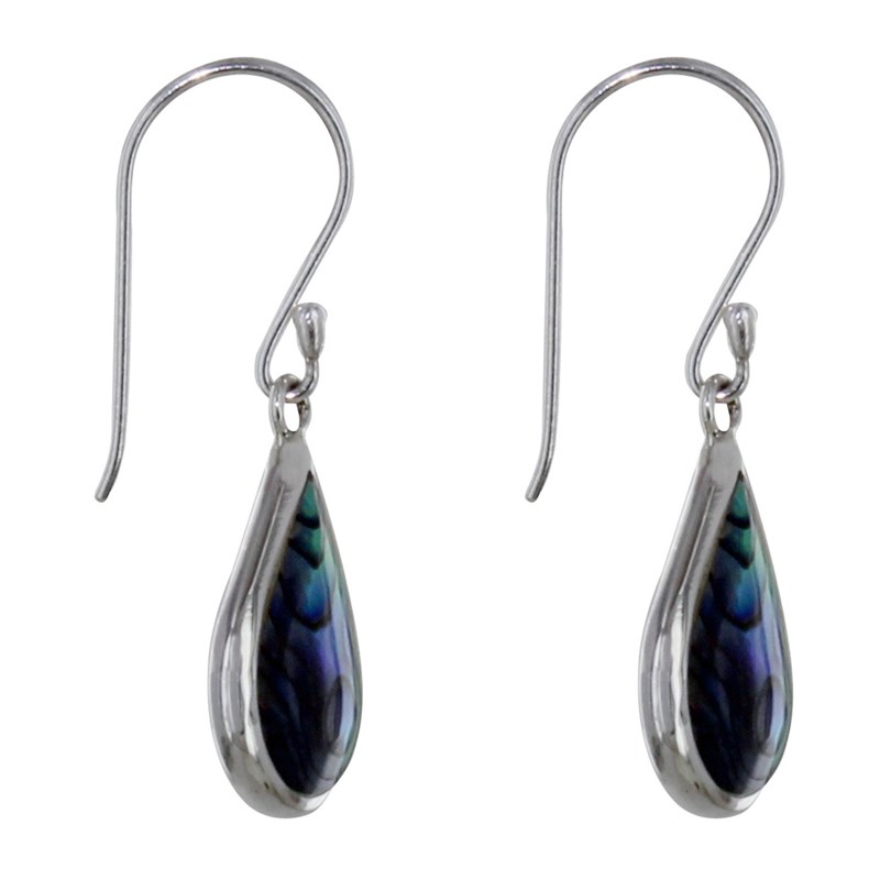 Boucles d'Oreilles Argent Petite Goutte Nacre Abalone