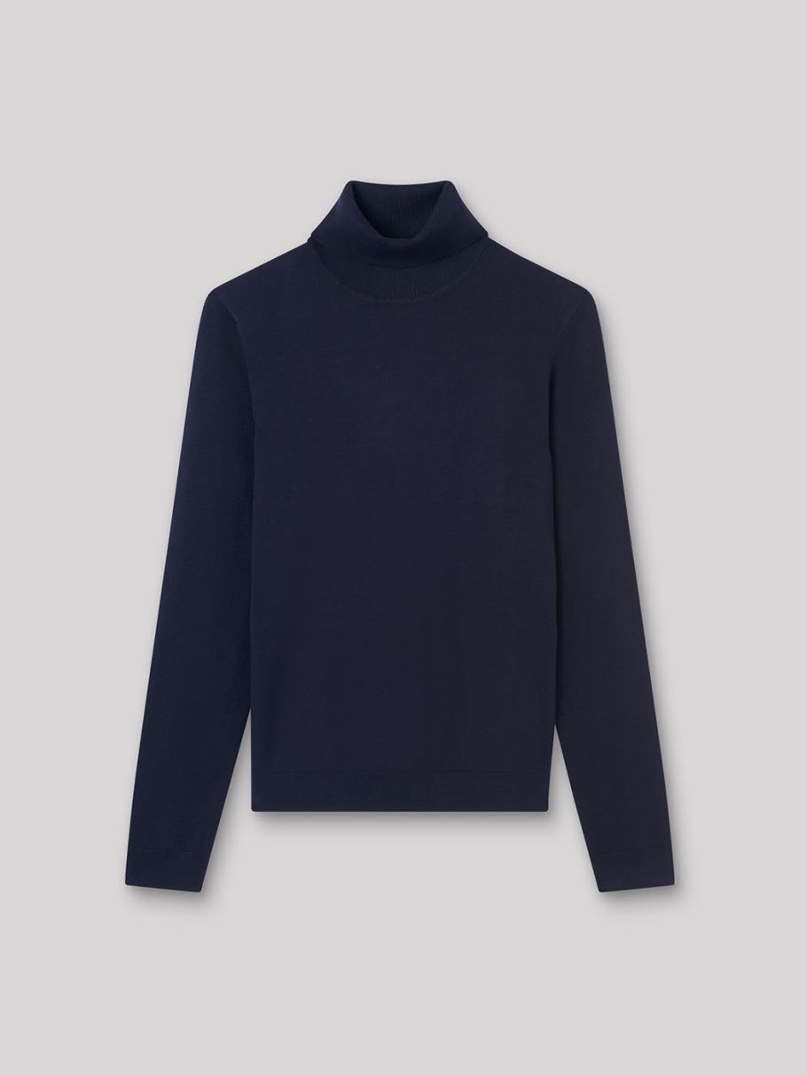 Pull col roulé en viscose certifiée