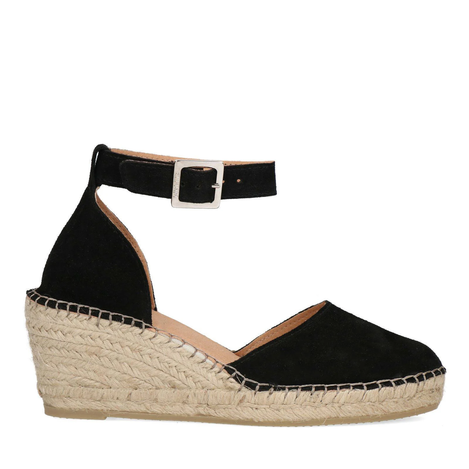 Manfield suède espadrilles zwart