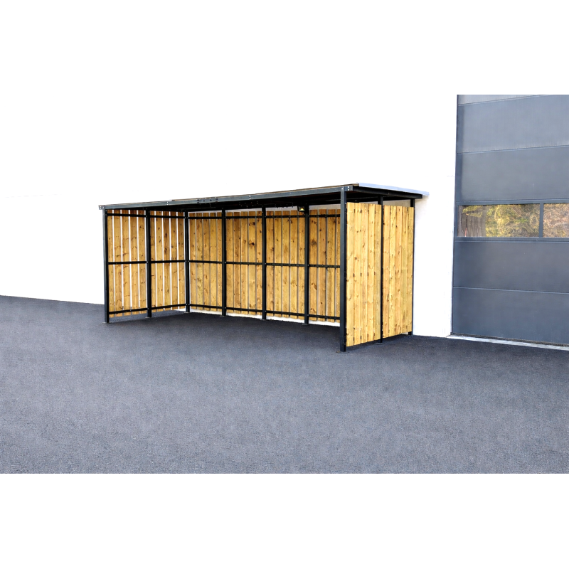 Abri ouvert 2 x 5 m Modèle tôle/bois