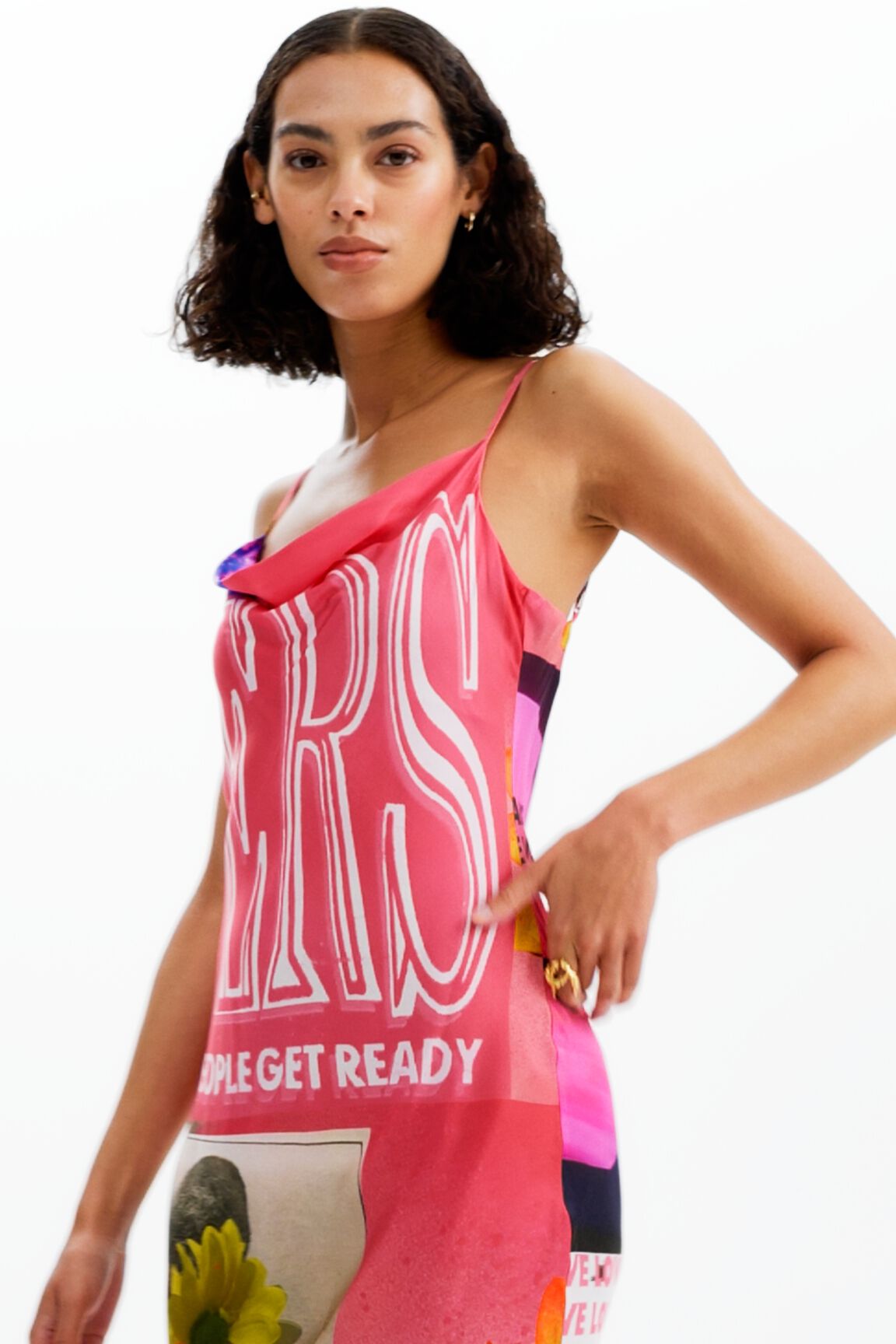 Robe nuisette midi collage
