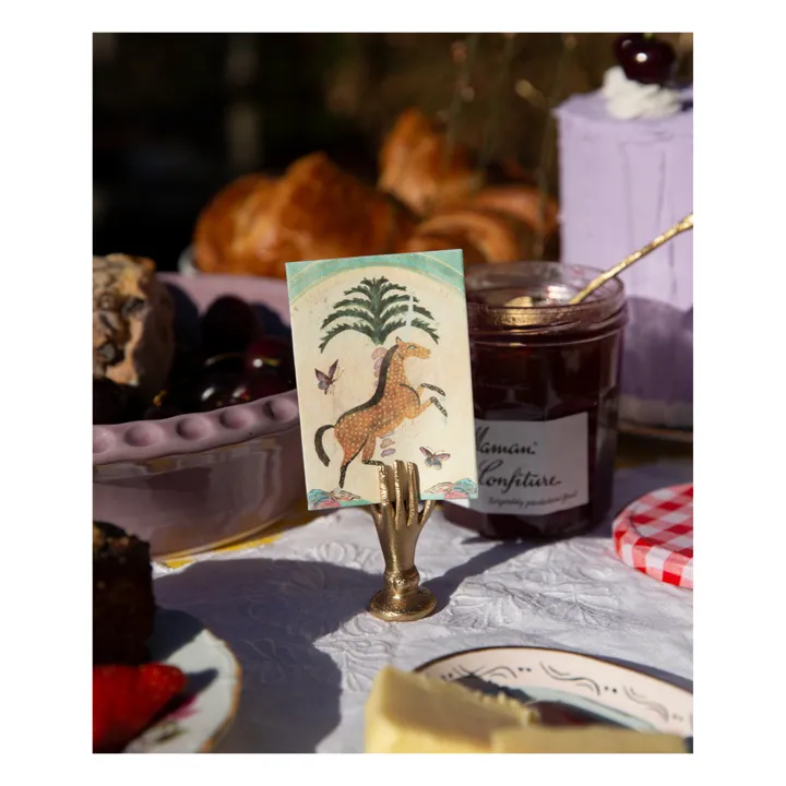 Doing Goods Porte-carte en laiton mat Jana Hand | Gold