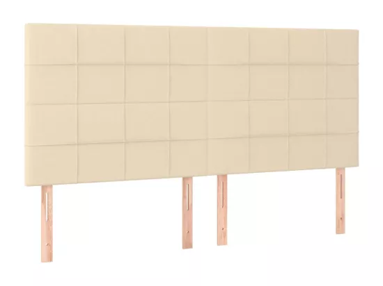 Sommier tapissier avec matelas et LED Crème 160x200 cm Tissu
