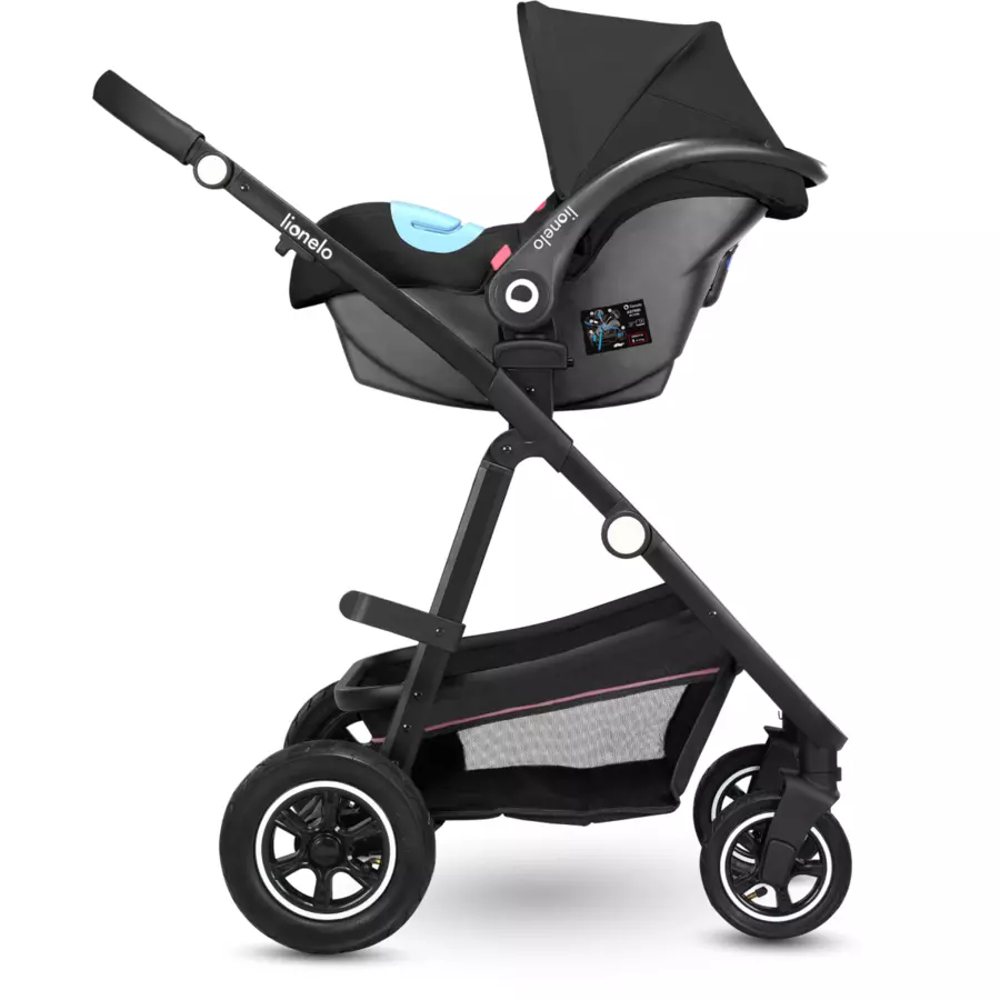 lionelo Kombikinderwagen Amber 3 in 1 Pink Rose