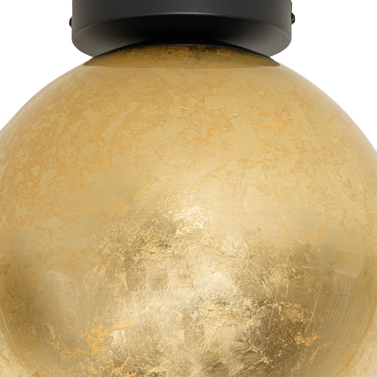 Design plafondlamp zwart met goud glas - Bert