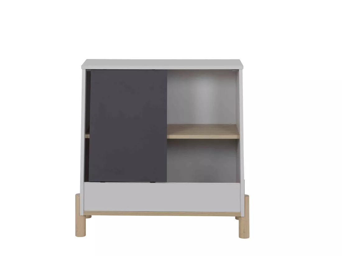 Meuble de rangement enfant avec porte coulissante ardoise - RA5042