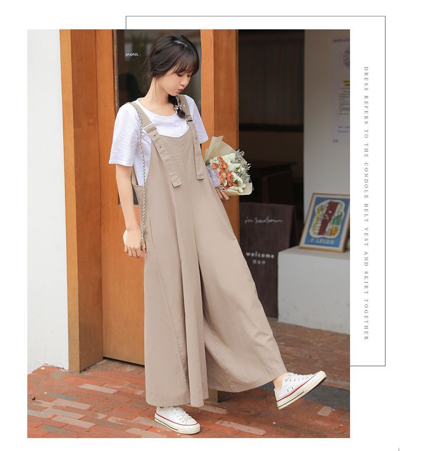 Honey River - Wijde jumpsuit met effen pijpen