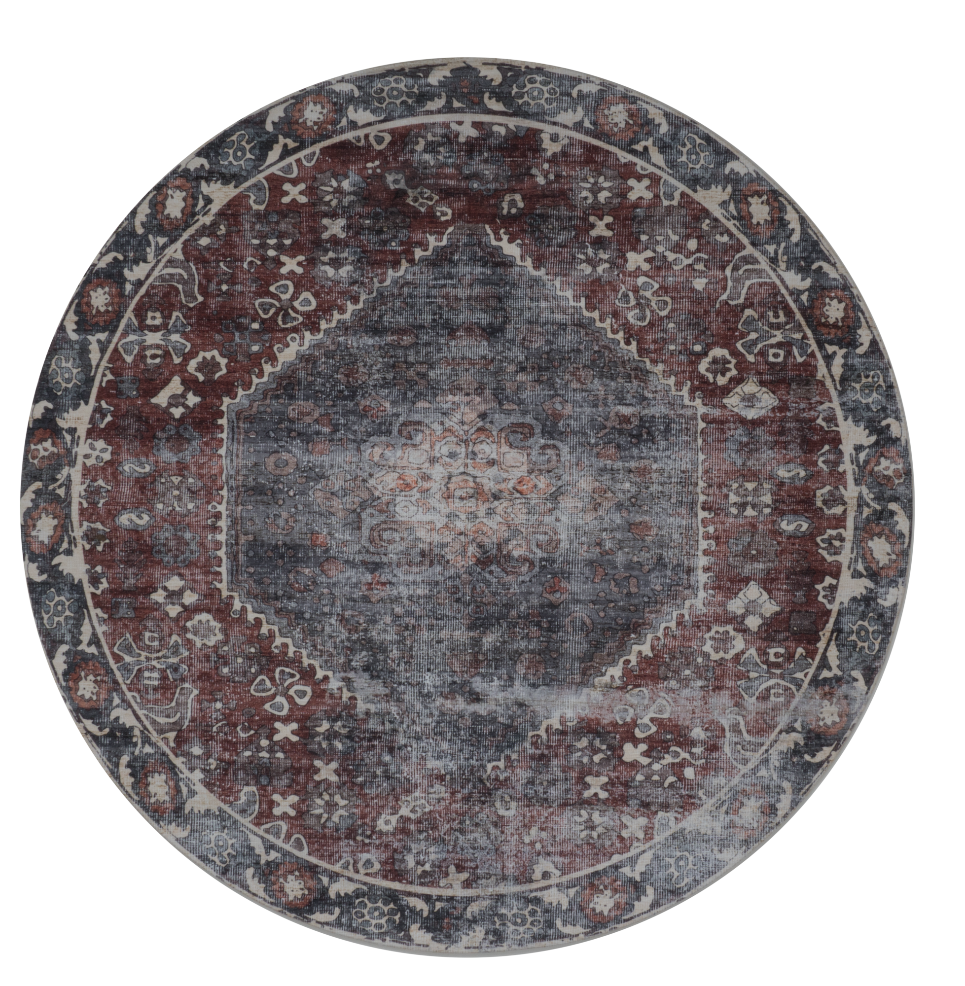 Vloerkleed Madel Rond Rood/Blauw ø120 cm
