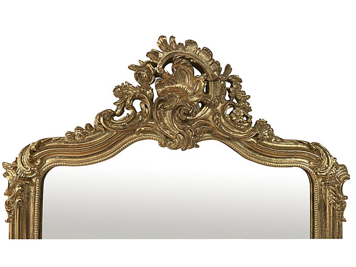 Miroir rectangulaire style vintage effet brillant doré L.46 x H.72 x ep.10 cm