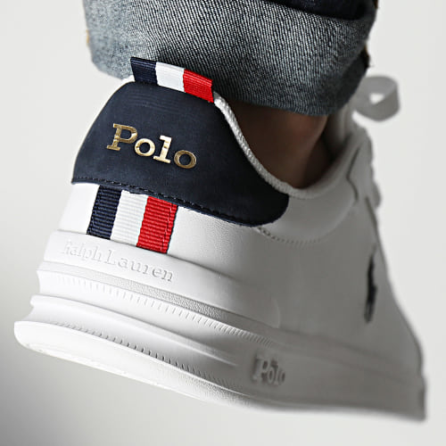 Baskets Heritage Court II Blanc Bleu Marine Rouge