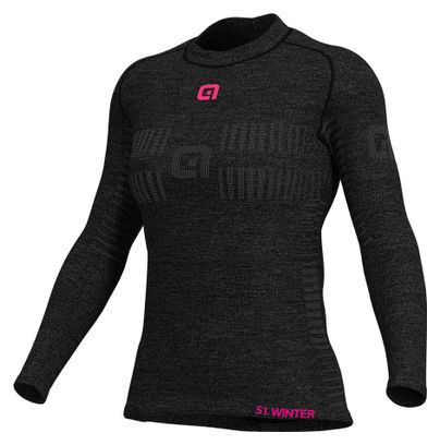 Baselayer Manches Longues Femme Alé Wool Gris/Rose
