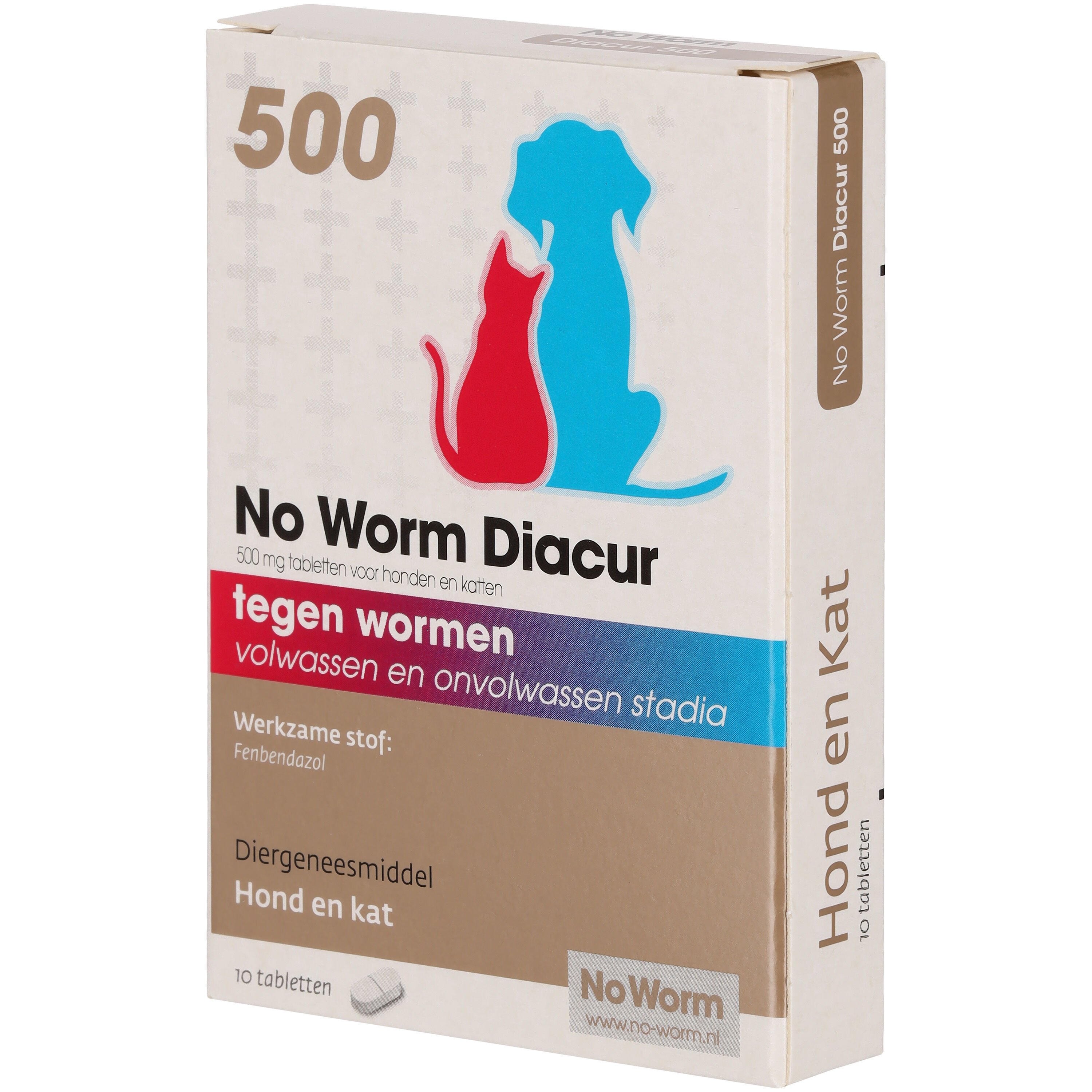 No Worm Diacur 500mg - Wormenmiddel - 10 Stuks