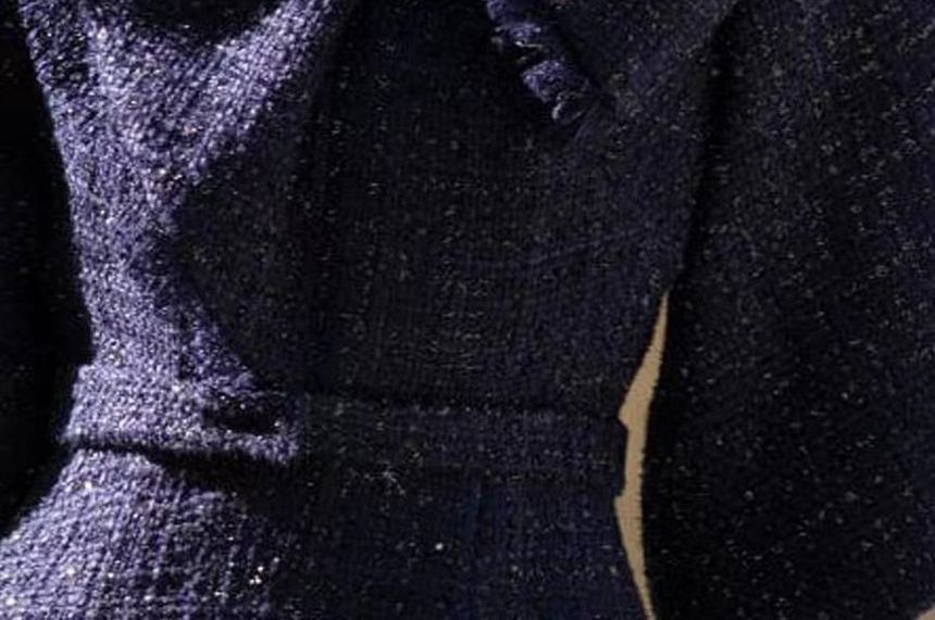 Alberlino - Midi-jurk met strik en elleboogmouwen van tweed