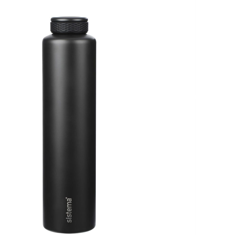 Køb Sistema Black Stainless Steel Drikkedunk 600 Ml