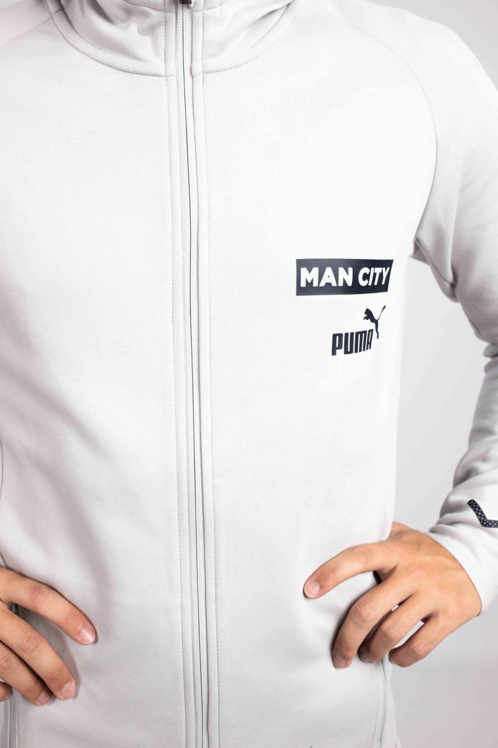 Manchester City Casuals Hooded Trainingspak Senior Grijs