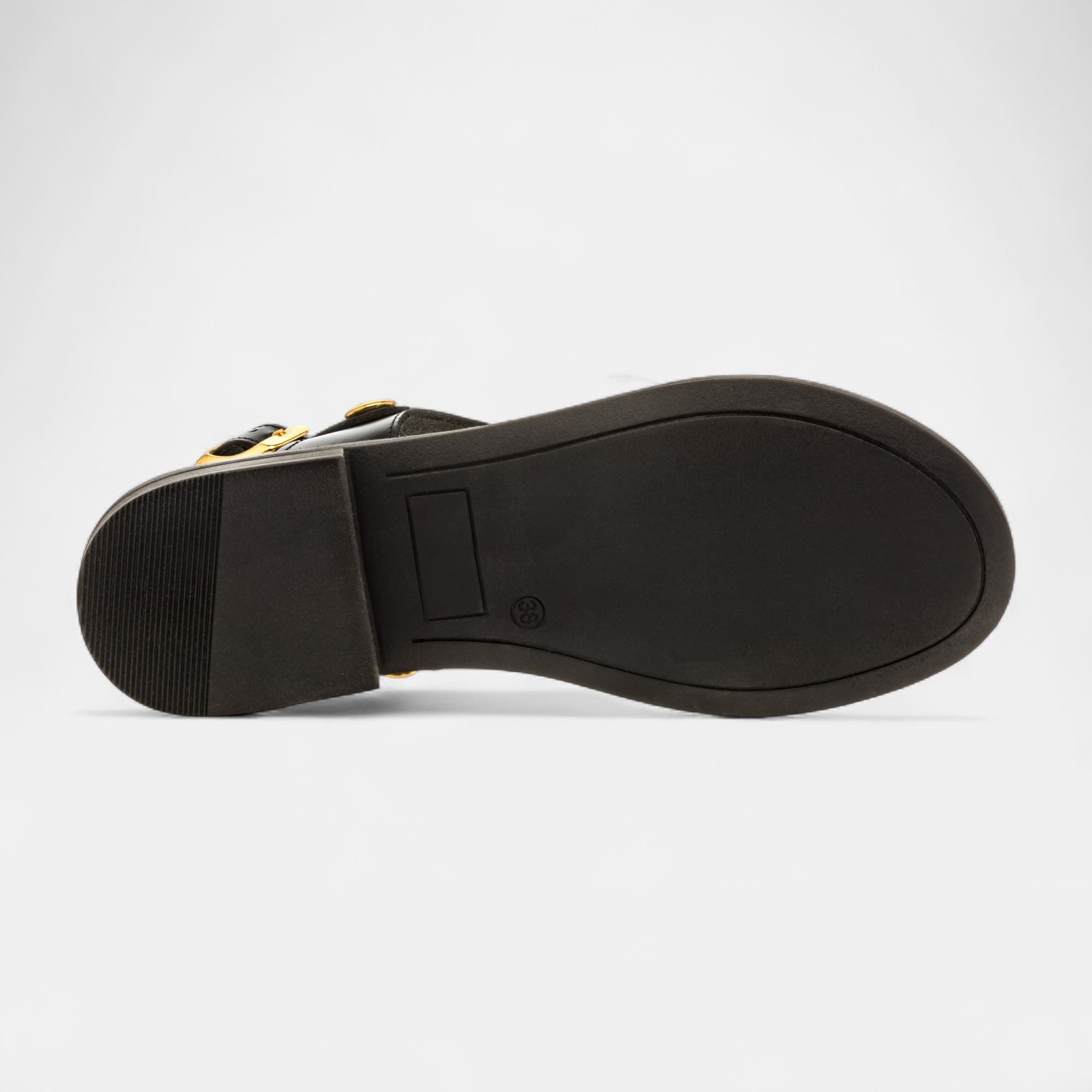 Nu-pieds Femme en cuir noir