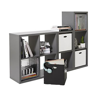 Boîte de rangement carrée en plastique Mixxit coloris noir