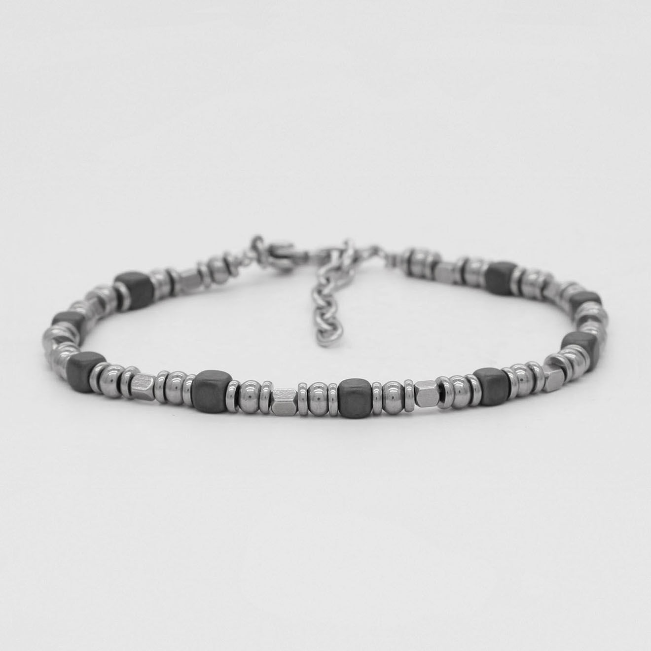 Jacobson Bracelet ajustable Kamil en Acier & Hématite