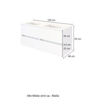 Waschtisch BAABE 120 x 56 cm Weiß matt