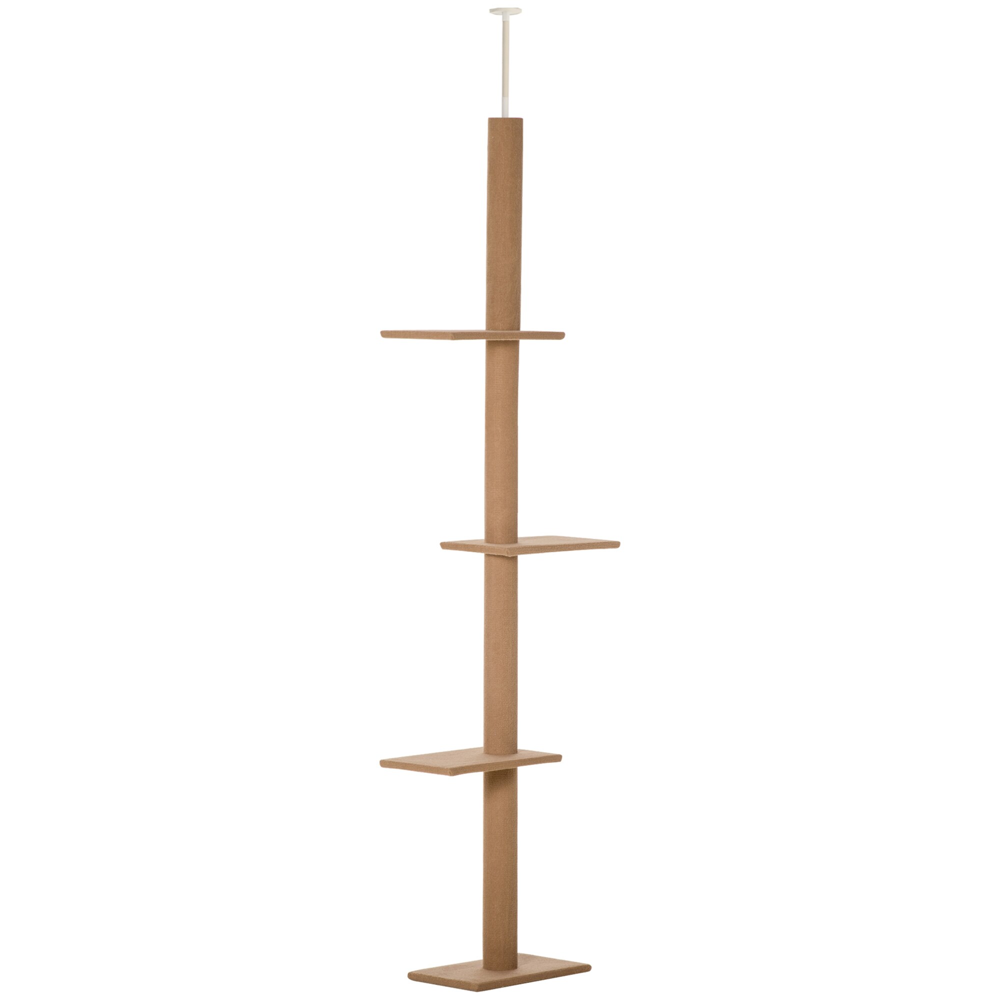 PawHut Kratzbaum Deckenhöhenanpassbar braun 43L x 27B x 228-260H cm