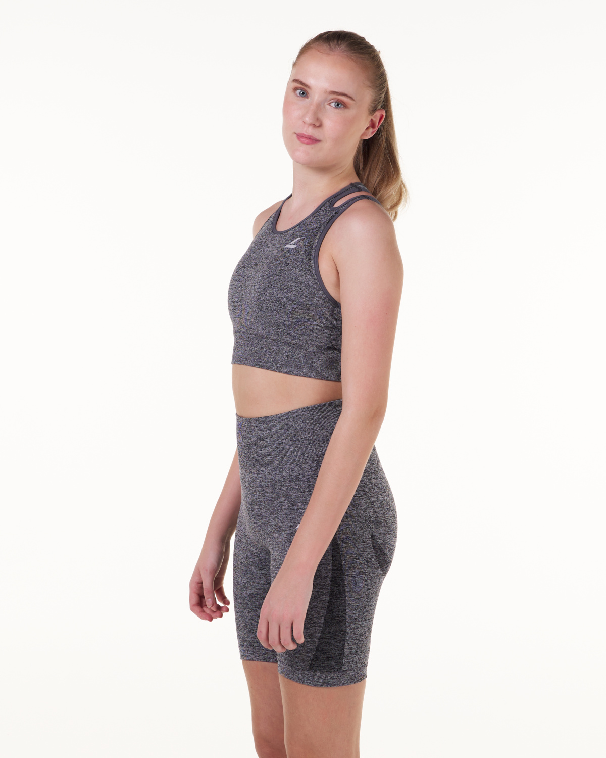 LEVITY Solar Cut Out Seamless Bra Grey Marl