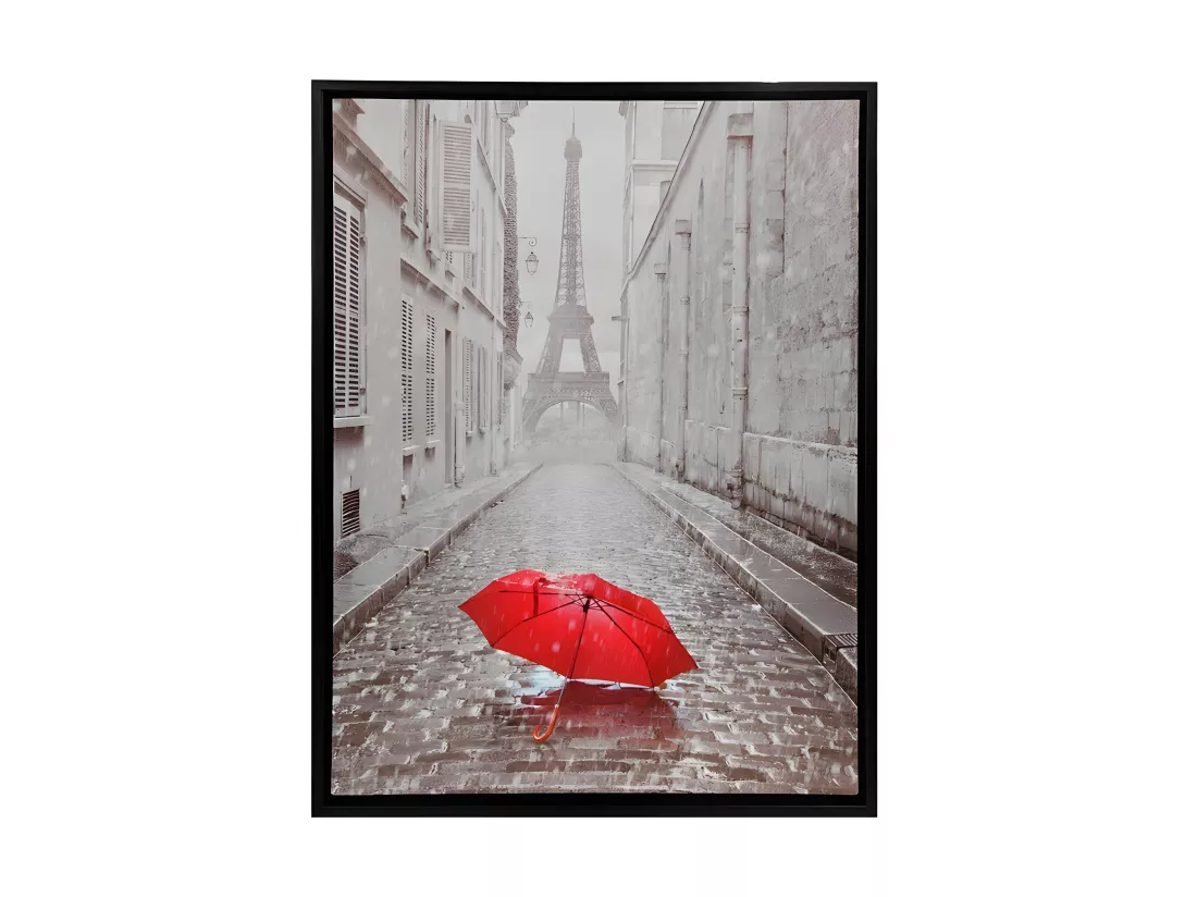 Tableau imprimé Tour Eiffel sur cadre en bois noir 30x40 cm - EIFFEL