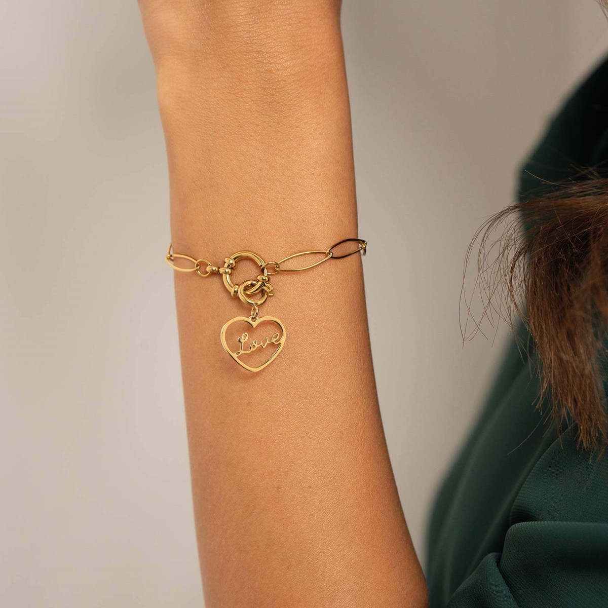 Charm Love acier doré or