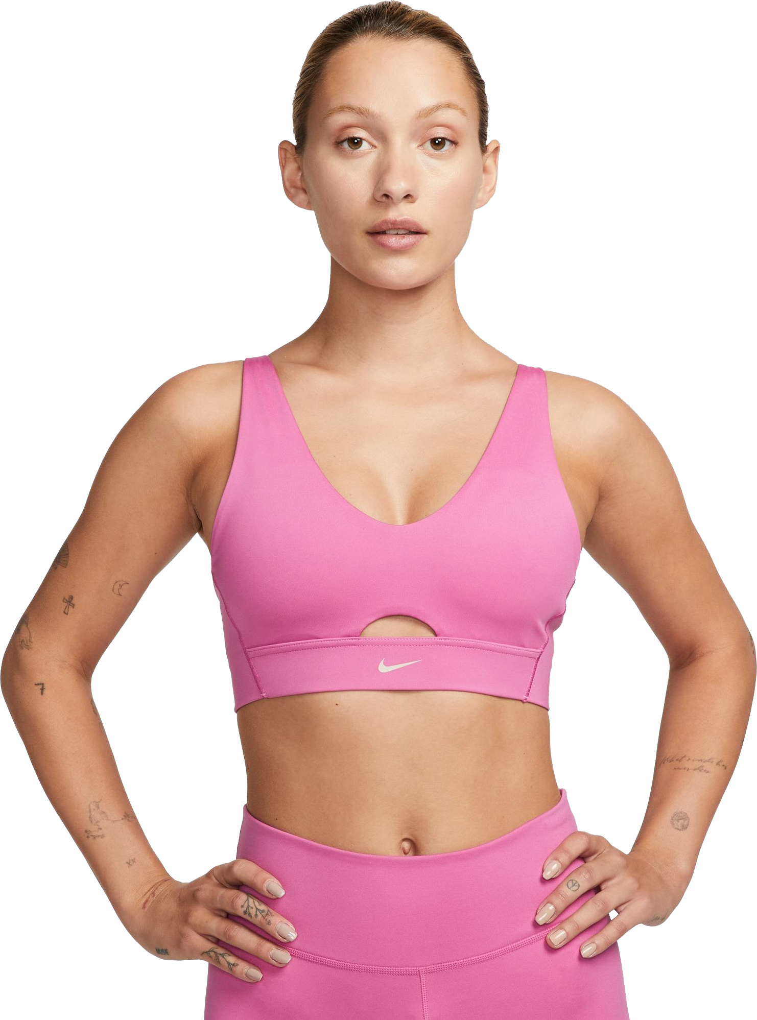 Indy Plunge Cutout Polstret Sports-BH Cosmic Fuchsia/Fossil Stone