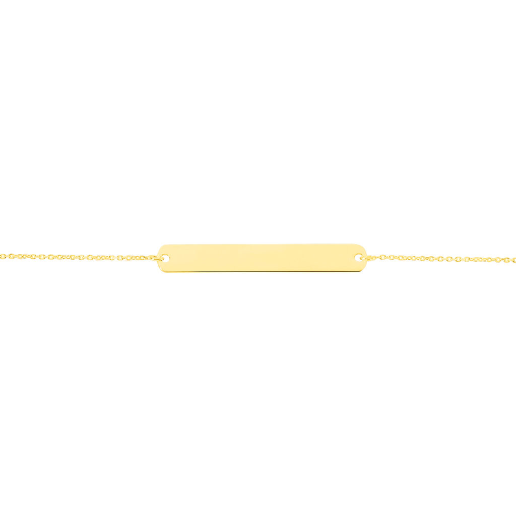 Bracelet Barrette Gravable Or Jaune