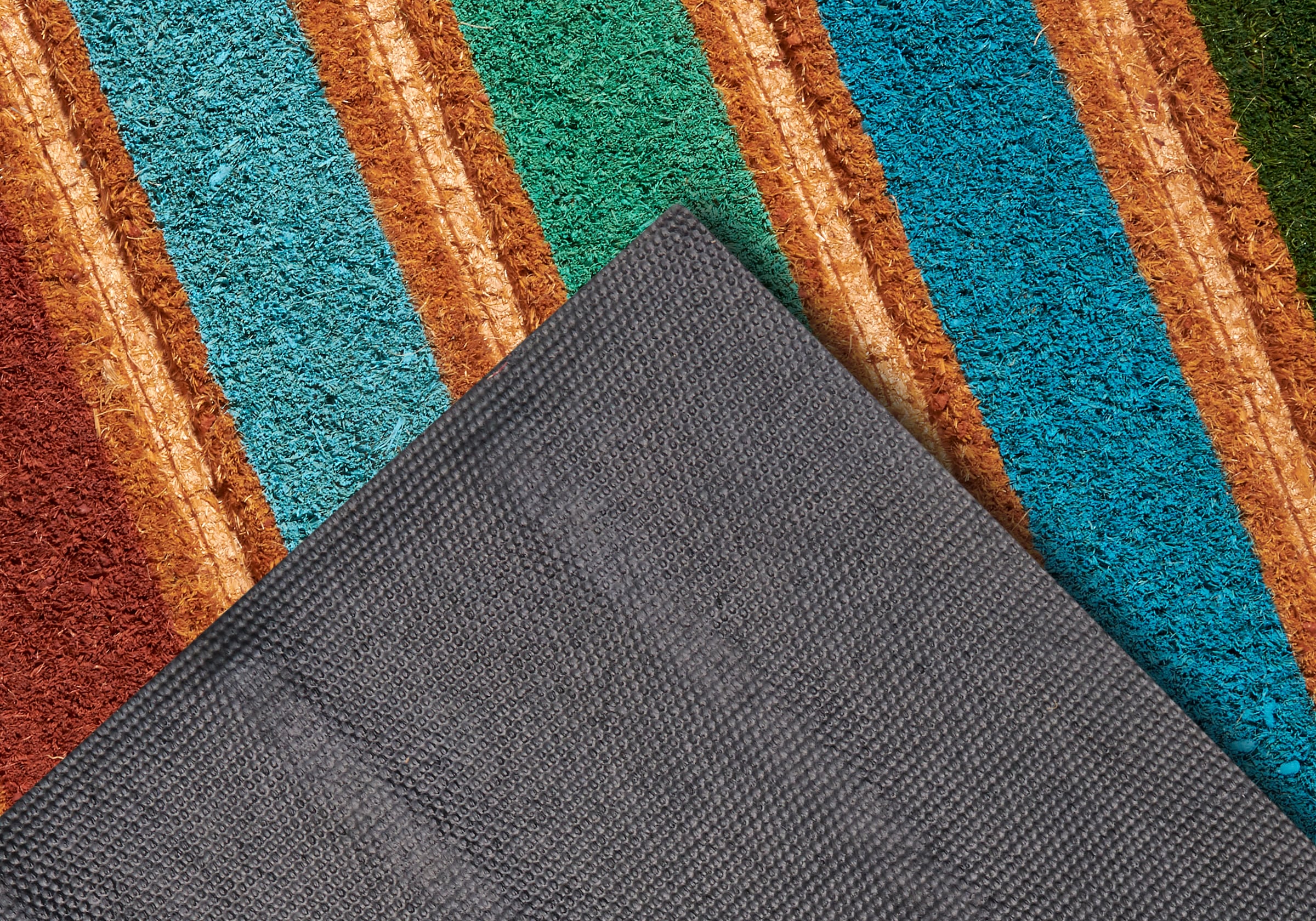 HANSE Home Fussmatte »Mix Mats  Kokos Colorful Stripes, Türmatte« rechteckig 15 mm Höhe Strapazierfähig, pflegeleicht, robust, wetterfest, UV-beständig