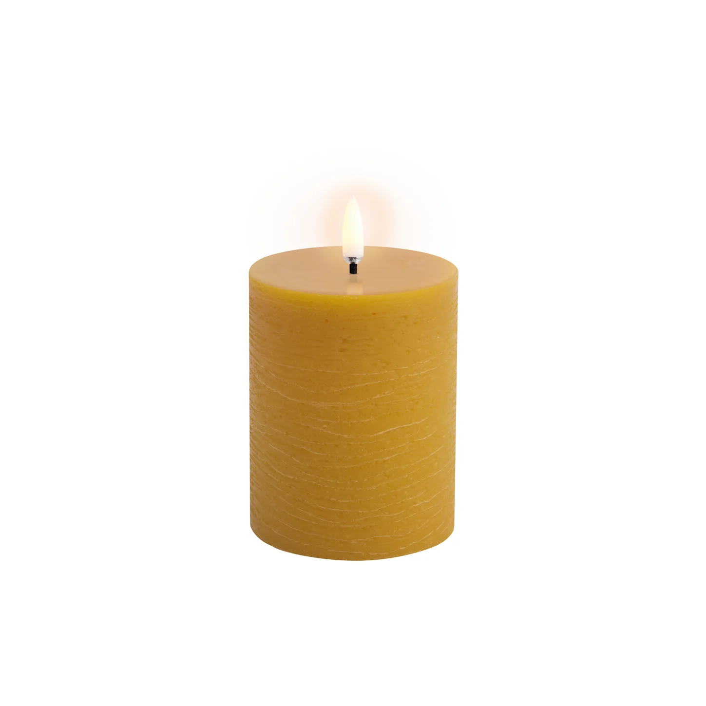 Uyuni  LED Rustic Pillar lys, Curry Yellow - H10 cm.