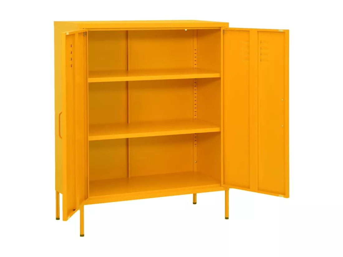 Armoire de rangement Jaune moutarde 80x35x101,5 cm Acier