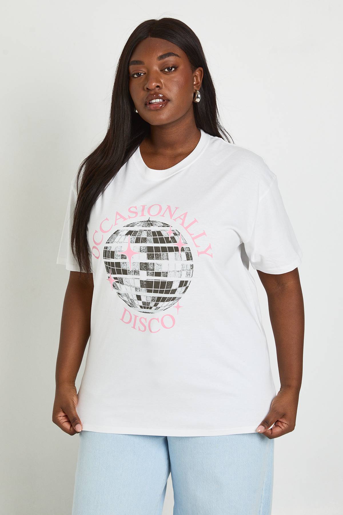 boohoo T-shirt Oversize Grande Taille Disco Occasionnel
