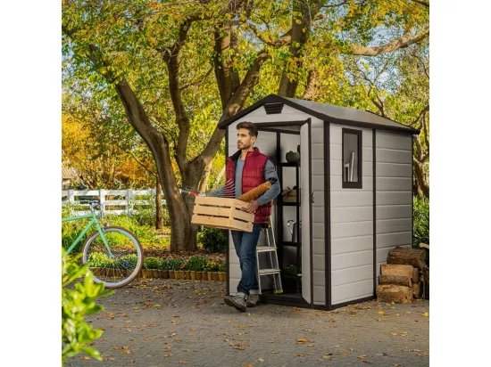 Abri de jardin Boîte en résine PVC 130x192x198cm ResinBox
