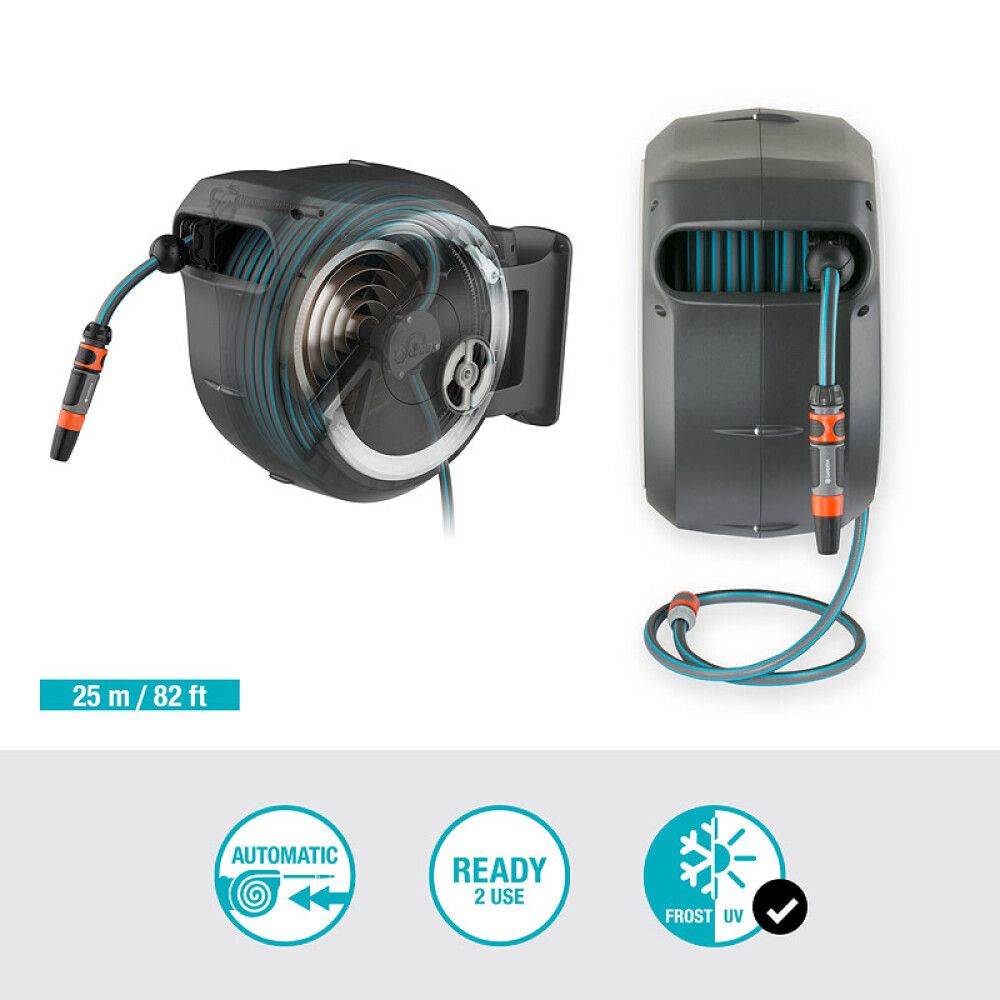 SLANGETROMMEL GARDENA ROLLUP M/L HVIT 1/2