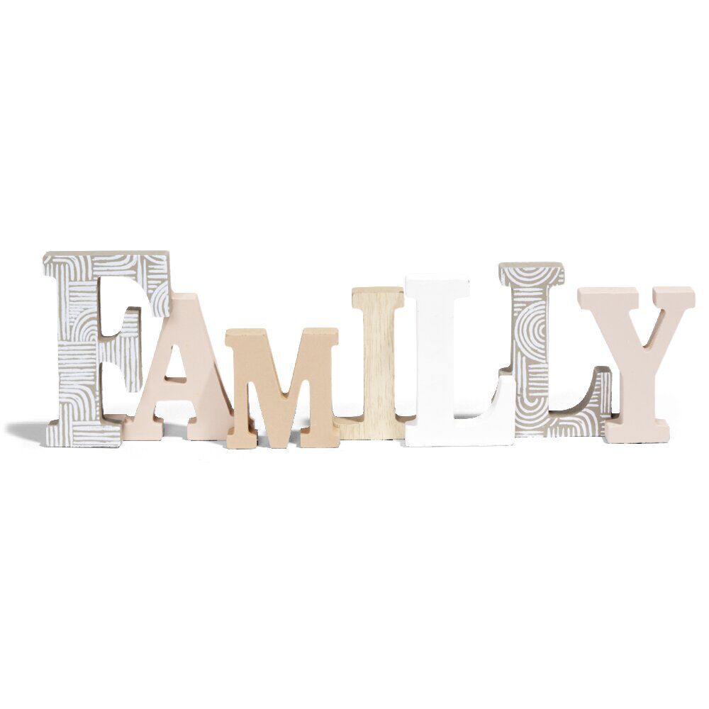 Décoration mot FAMILY en bois L49xH14cm