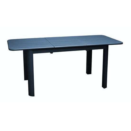 Table rectangle extensible Eos en aluminium bleue L.130x l.80.H.74cm