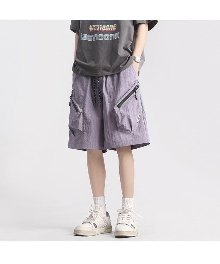 Vernanah - Mid Rise Plain Cargo Shorts