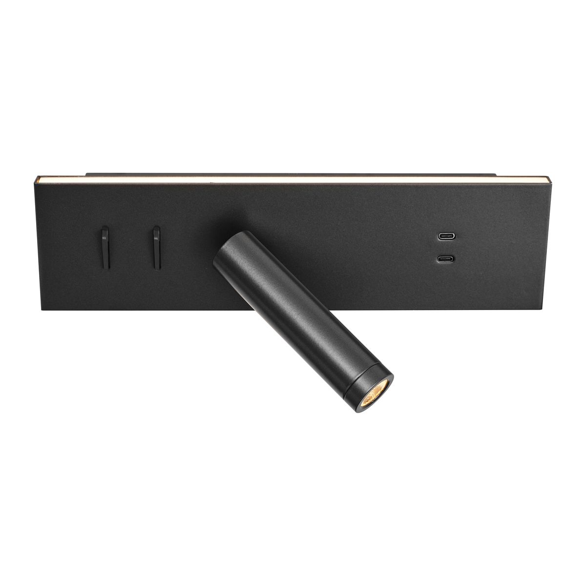 Moderne wandlamp zwart verstelbaar met USB-C incl. LED - Modric