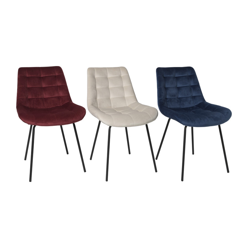 Eetkamerstoel velvet - donkerblauw - 79x50x44 cm
