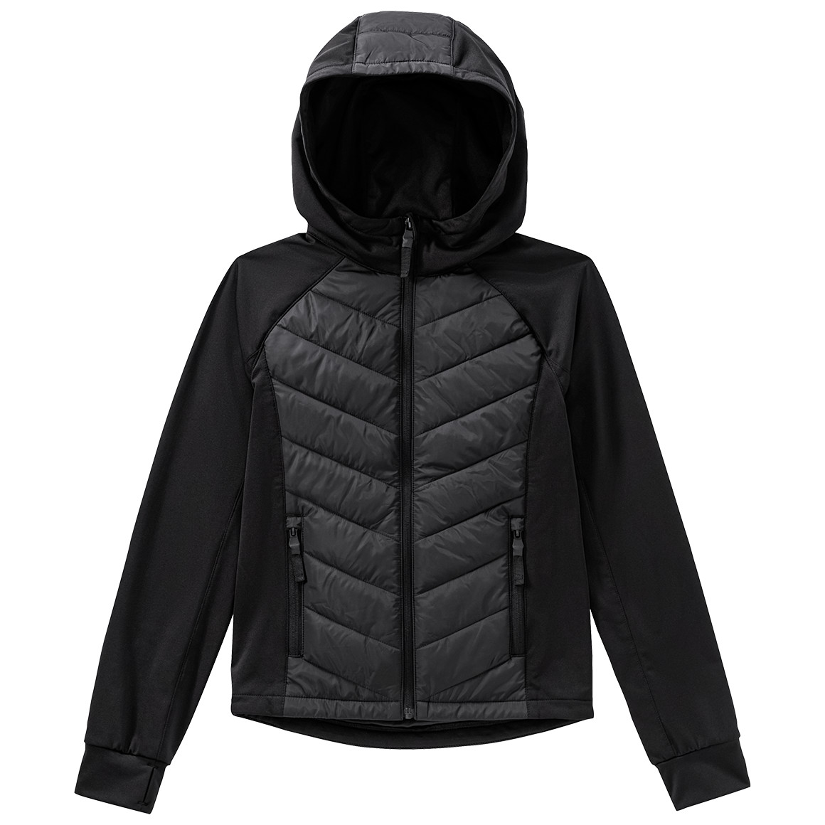 Beatwear Kinder Sport-Jacke mit Kapuze schwarz