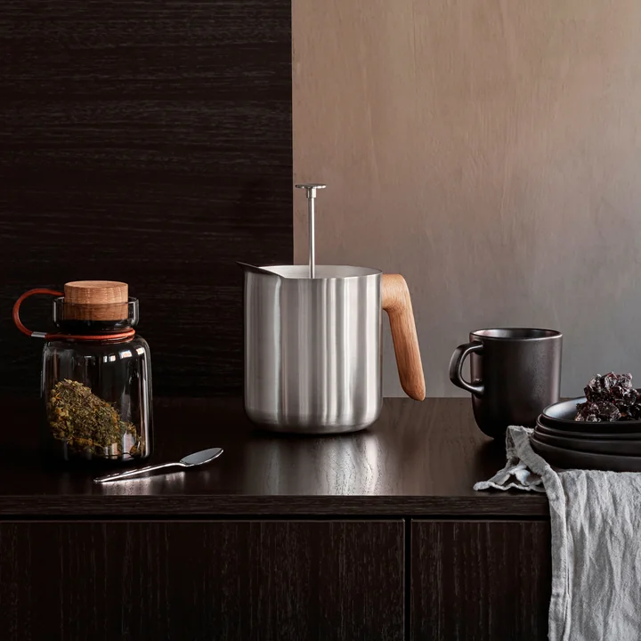 Eva Solo - Nordic Kitchen Stempelteekanne 1 l, Edelstahl / Eiche
