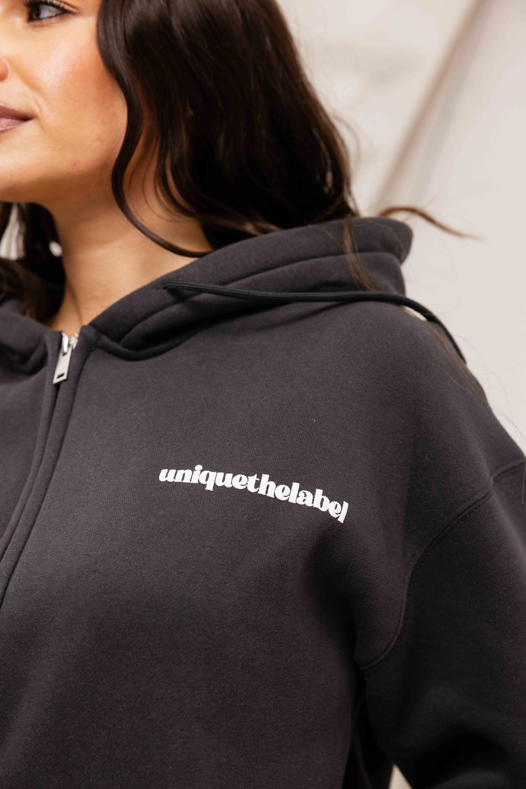 Unique The Label Imani Full Zip Trainingspak Dames Donkergrijs