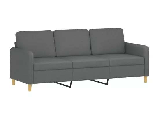 Canapé 3 places avec oreillers gris foncé 180 cm tissu